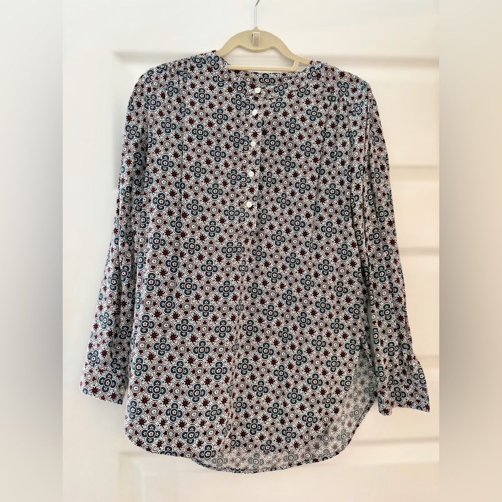 LOFT Women's Blouse - Red, Blue, White Floral